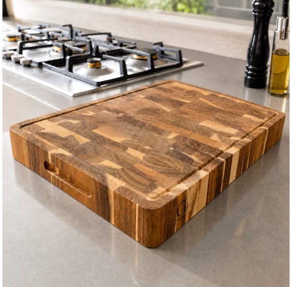 Ξύλο Κοπής End Grain από Ακακία με Αυλάκι 40x30x5 εκ. Ξύλο Κοπής End Grain από Ακακία με Αυλάκι 40x30x5 εκ.